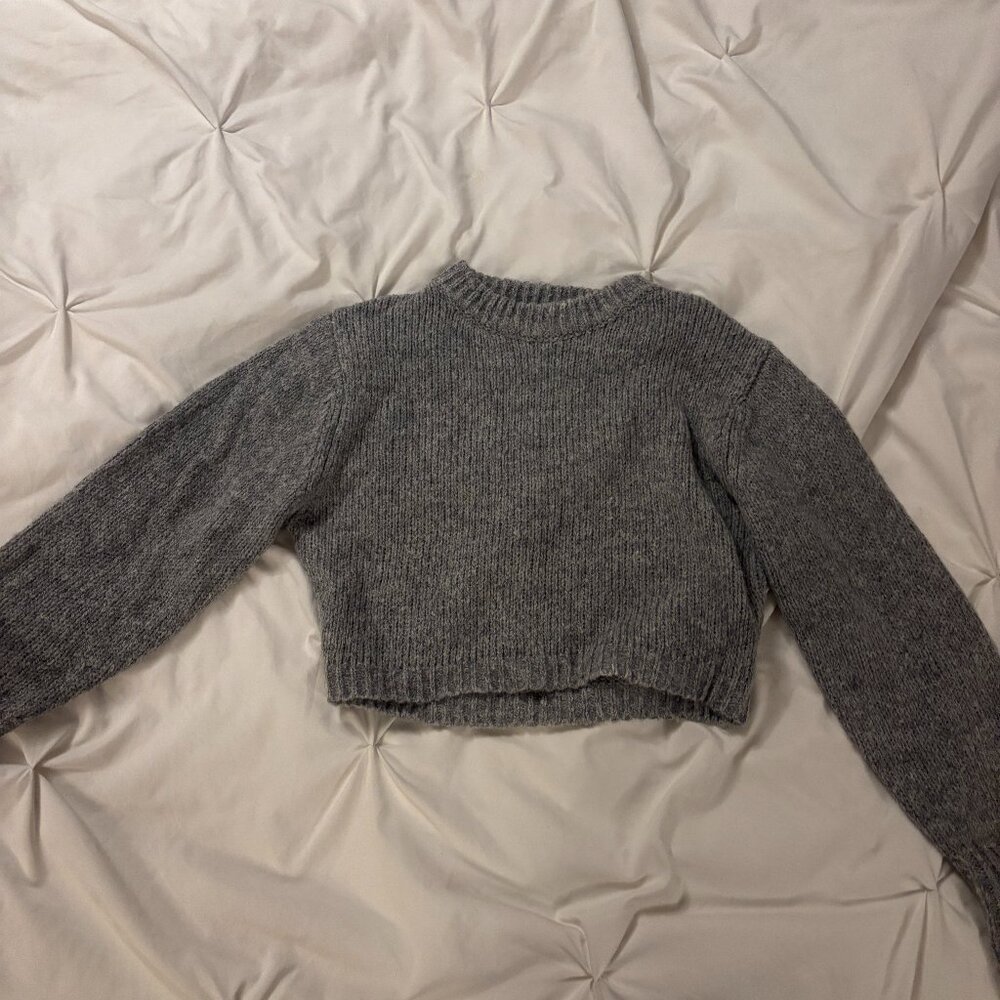 Princess Polly Alivia Cropped Sweater Grey